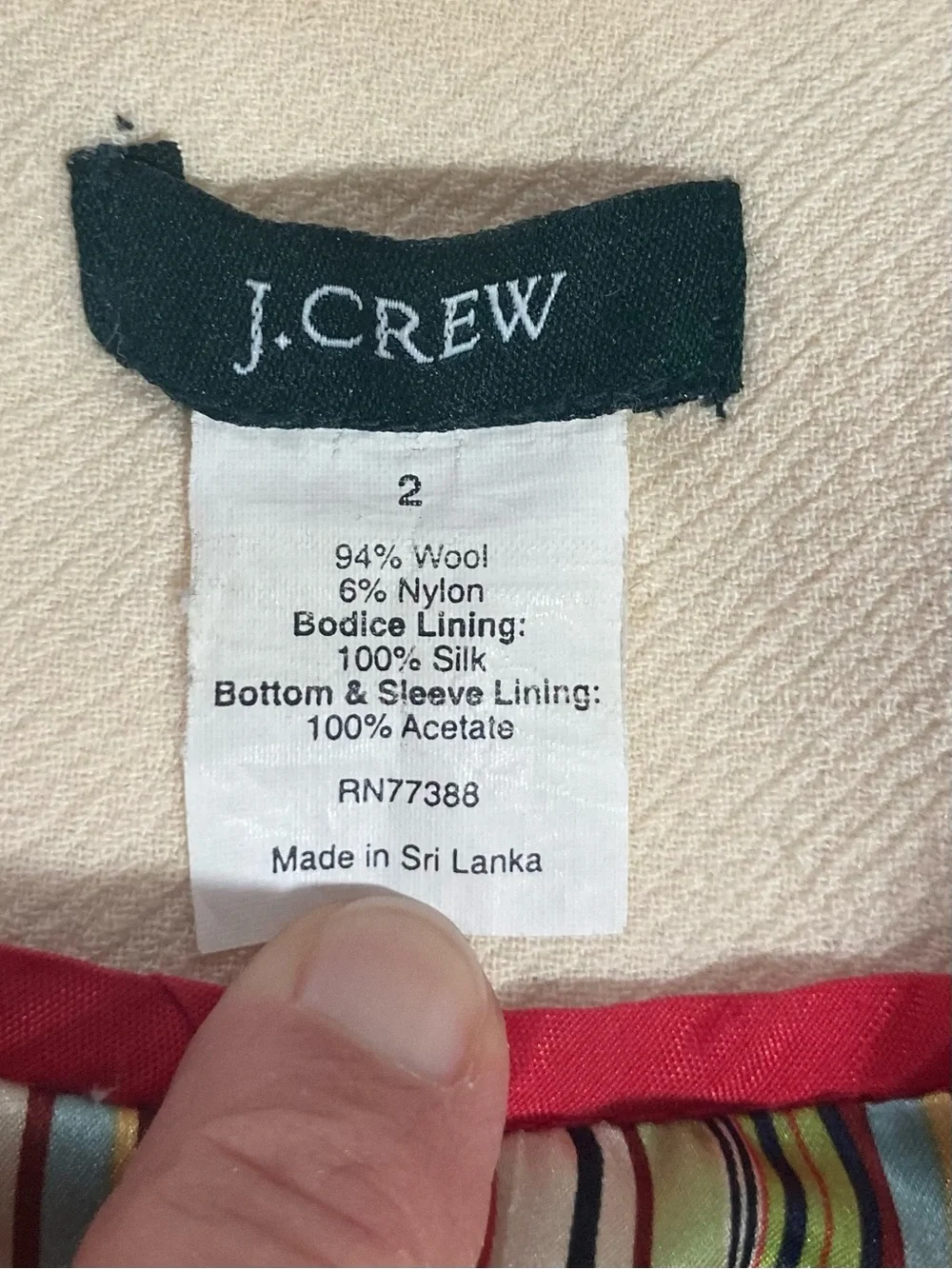 J. Crew Vintage Classic Lady Day Wool Coat A-Line Defined Waist & Pockets Size 2